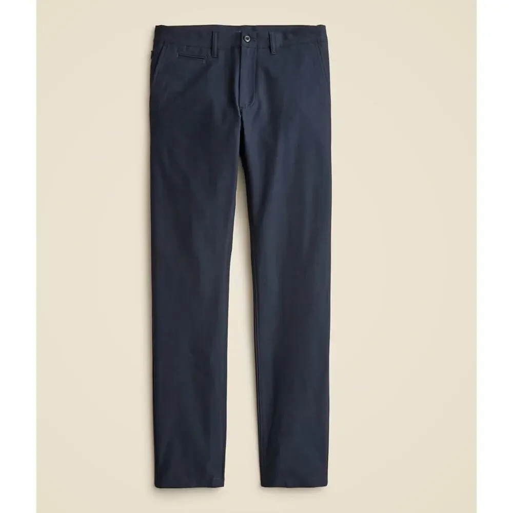 J.Crew 484 Slim-Fit Tech Pants Mens 33x32 Blue Silicone Shirt Gripper Zip Pocket
